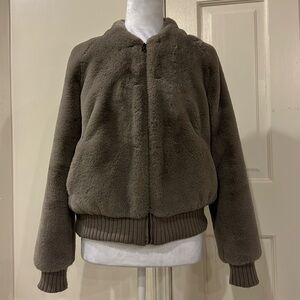 Banana Republic faux fur bomber jacket style size XS